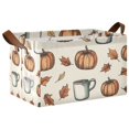 thumbnail image 1 of Yayeee Foldable Storage Basket for Shelves with Handles Waterproof Cloth Bins, Fall Leaves, 1 of 7