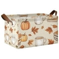 thumbnail image 1 of Yayeee Foldable Storage Basket for Shelves with Handles Waterproof Cloth Bins, Fall Mug Pattern, 1 of 7