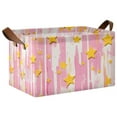 thumbnail image 1 of Yayeee Foldable Storage Basket for Shelves with Handles Waterproof Cloth Bins, Flat Yellow Stars, 1 of 7