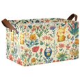 thumbnail image 1 of Yayeee Foldable Storage Basket for Shelves with Handles Waterproof Cloth Bins, Floral Animals, 1 of 7