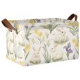 thumbnail image 1 of Yayeee Foldable Storage Basket for Shelves with Handles Waterproof Cloth Bins, Floral Rabbit, 1 of 7