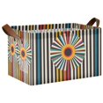 thumbnail image 1 of Yayeee Foldable Storage Basket for Shelves with Handles Waterproof Cloth Bins, Geometric Stripes, 1 of 7