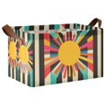 thumbnail image 1 of Yayeee Foldable Storage Basket for Shelves with Handles Waterproof Cloth Bins, Geometric Sun, 1 of 7