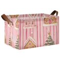thumbnail image 1 of Yayeee Foldable Storage Basket for Shelves with Handles Waterproof Cloth Bins, Gingerbread Houses, 1 of 7