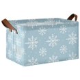thumbnail image 1 of Yayeee Foldable Storage Basket for Shelves with Handles Waterproof Cloth Bins, Gray Snowflake, 1 of 7