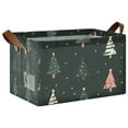 thumbnail image 1 of Yayeee Foldable Storage Basket for Shelves with Handles Waterproof Cloth Bins, Green Christmas Trees, 1 of 7