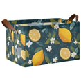 thumbnail image 1 of Yayeee Foldable Storage Basket for Shelves with Handles Waterproof Cloth Bins, Green Lemons, 1 of 7