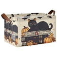 thumbnail image 1 of Yayeee Foldable Storage Basket for Shelves with Handles Waterproof Cloth Bins, Halloween Cat, 1 of 7