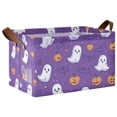 thumbnail image 1 of Yayeee Foldable Storage Basket for Shelves with Handles Waterproof Cloth Bins, Halloween Purple Ghosts, 1 of 7