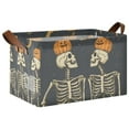 thumbnail image 1 of Yayeee Foldable Storage Basket for Shelves with Handles Waterproof Cloth Bins, Halloween Skeletons, 1 of 7
