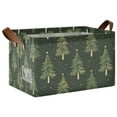 thumbnail image 1 of Yayeee Foldable Storage Basket for Shelves with Handles Waterproof Cloth Bins, Hand Drawn Christmas Trees, 1 of 7