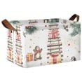 thumbnail image 1 of Yayeee Foldable Storage Basket for Shelves with Handles Waterproof Cloth Bins, Holiday Train, 1 of 7