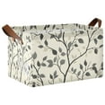 thumbnail image 1 of Yayeee Foldable Storage Basket for Shelves with Handles Waterproof Cloth Bins, Leaves Pattern, 1 of 7