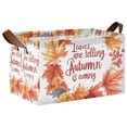 thumbnail image 1 of Yayeee Foldable Storage Basket for Shelves with Handles Waterproof Cloth Bins, Leaves Pattern, 1 of 7