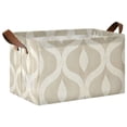 thumbnail image 1 of Yayeee Foldable Storage Basket for Shelves with Handles Waterproof Cloth Bins, Light Brown Pattern, 1 of 7