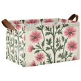 thumbnail image 1 of Yayeee Foldable Storage Basket for Shelves with Handles Waterproof Cloth Bins, Light Pink Flowers, 1 of 7