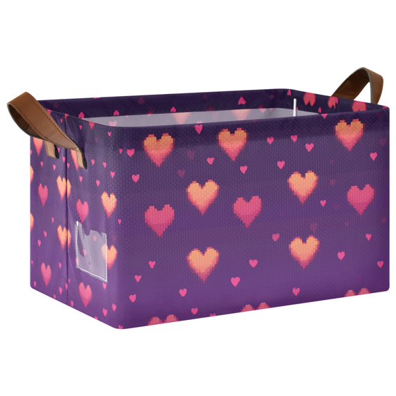 Yayeee Foldable Storage Basket for Shelves with Handles Waterproof Cloth Bins, Love in The Clouds
