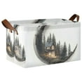 thumbnail image 1 of Yayeee Foldable Storage Basket for Shelves with Handles Waterproof Cloth Bins, Moon House, 1 of 7