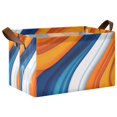 thumbnail image 1 of Yayeee Foldable Storage Basket for Shelves with Handles Waterproof Cloth Bins, Orange Abstract Wavy, 1 of 7