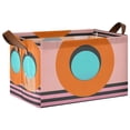thumbnail image 1 of Yayeee Foldable Storage Basket for Shelves with Handles Waterproof Cloth Bins, Orange Circle, 1 of 7
