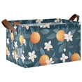 thumbnail image 1 of Yayeee Foldable Storage Basket for Shelves with Handles Waterproof Cloth Bins, Oranges Pattern, 1 of 7