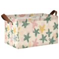 thumbnail image 1 of Yayeee Foldable Storage Basket for Shelves with Handles Waterproof Cloth Bins, Pastel Pink Stars, 1 of 7