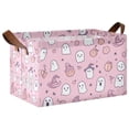 thumbnail image 1 of Yayeee Foldable Storage Basket for Shelves with Handles Waterproof Cloth Bins, Pink Halloween, 1 of 7
