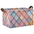 thumbnail image 1 of Yayeee Foldable Storage Basket for Shelves with Handles Waterproof Cloth Bins, Pink Shimmering Pattern, 1 of 7