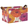 thumbnail image 1 of Yayeee Foldable Storage Basket for Shelves with Handles Waterproof Cloth Bins, Purple Hand Drawn Floral, 1 of 7