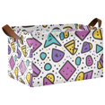 thumbnail image 1 of Yayeee Foldable Storage Basket for Shelves with Handles Waterproof Cloth Bins, Purple Retro Pattern, 1 of 7