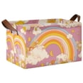 thumbnail image 1 of Yayeee Foldable Storage Basket for Shelves with Handles Waterproof Cloth Bins, Purple Retro Rainbow, 1 of 7