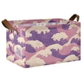 thumbnail image 1 of Yayeee Foldable Storage Basket for Shelves with Handles Waterproof Cloth Bins, Purple Wave Pattern, 1 of 7