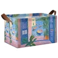 thumbnail image 1 of Yayeee Foldable Storage Basket for Shelves with Handles Waterproof Cloth Bins, Purple Window, 1 of 7