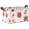 thumbnail image 1 of Yayeee Foldable Storage Basket for Shelves with Handles Waterproof Cloth Bins, Red Christmas Box Pattern, 1 of 7