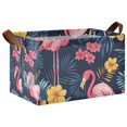 thumbnail image 1 of Yayeee Foldable Storage Basket for Shelves with Handles Waterproof Cloth Bins, Red Floral Flamingo, 1 of 7