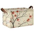 thumbnail image 1 of Yayeee Foldable Storage Basket for Shelves with Handles Waterproof Cloth Bins, Red Floral Pattern, 1 of 7