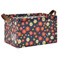 thumbnail image 1 of Yayeee Foldable Storage Basket for Shelves with Handles Waterproof Cloth Bins, Red Floral, 1 of 7