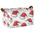 thumbnail image 1 of Yayeee Foldable Storage Basket for Shelves with Handles Waterproof Cloth Bins, Red Santa Hats Pattern, 1 of 7