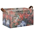 thumbnail image 1 of Yayeee Foldable Storage Basket for Shelves with Handles Waterproof Cloth Bins, Red Vibrant Flowers, 1 of 7