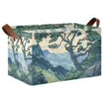 thumbnail image 1 of Yayeee Foldable Storage Basket for Shelves with Handles Waterproof Cloth Bins, Retro Tree, 1 of 7