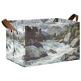 thumbnail image 1 of Yayeee Foldable Storage Basket for Shelves with Handles Waterproof Cloth Bins, River and Mountains, 1 of 7