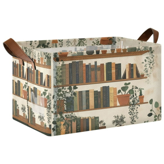 Yayeee Foldable Storage Basket for Shelves with Handles Waterproof Cloth Bins, Shelf Plants