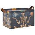 thumbnail image 1 of Yayeee Foldable Storage Basket for Shelves with Handles Waterproof Cloth Bins, Skeleton with Rainbow, 1 of 7