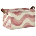 thumbnail image 1 of Yayeee Foldable Storage Basket for Shelves with Handles Waterproof Cloth Bins, Soft Pink Pattern, 1 of 7