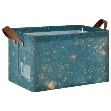 Yayeee Foldable Storage Basket for Shelves Waterproof Cloth Bins, Star Map