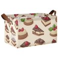 thumbnail image 1 of Yayeee Foldable Storage Basket for Shelves with Handles Waterproof Cloth Bins, Strawberry Cake, 1 of 7