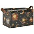 thumbnail image 1 of Yayeee Foldable Storage Basket for Shelves with Handles Waterproof Cloth Bins, Sun Moon and Stars Pattern, 1 of 7