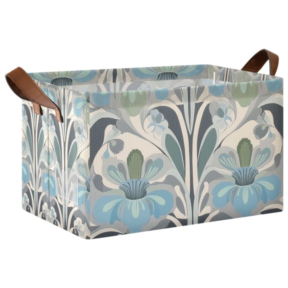Yayeee Foldable Storage Basket for Shelves with Handles Waterproof Cloth Bins, Vibrant Abstract Design