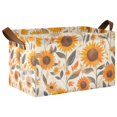 thumbnail image 1 of Yayeee Foldable Storage Basket for Shelves with Handles Waterproof Cloth Bins, Watercolor Sunflowers and Leaves, 1 of 7