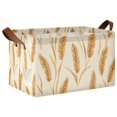 thumbnail image 1 of Yayeee Foldable Storage Basket for Shelves with Handles Waterproof Cloth Bins, Wheat Ears Pattern, 1 of 7